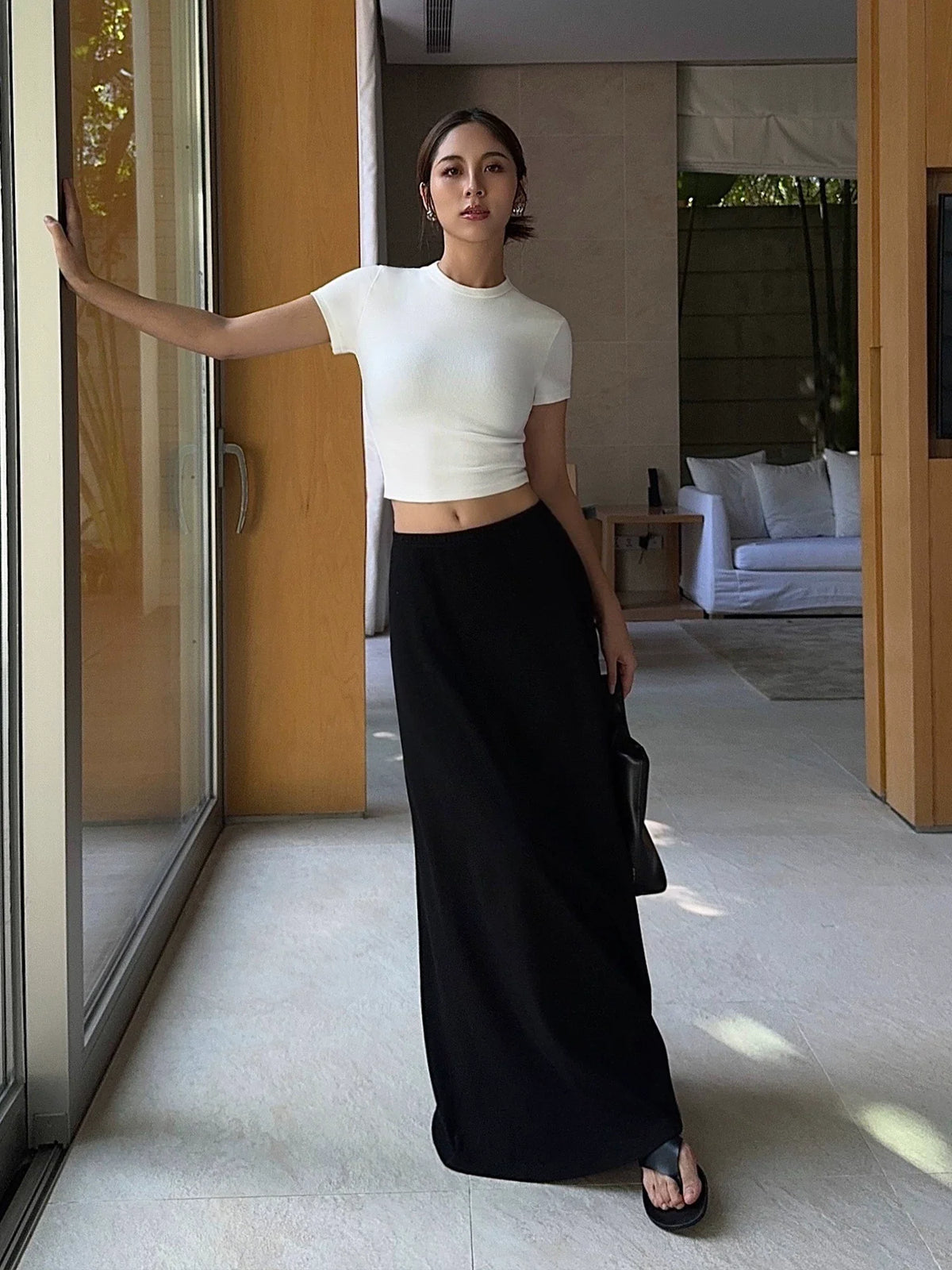 Midnight Ease Jersey Maxi Skirt