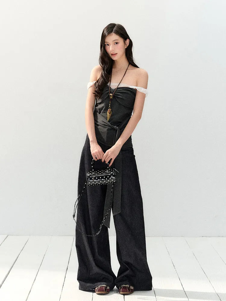 Dark Gray Wide-Legged Jeans