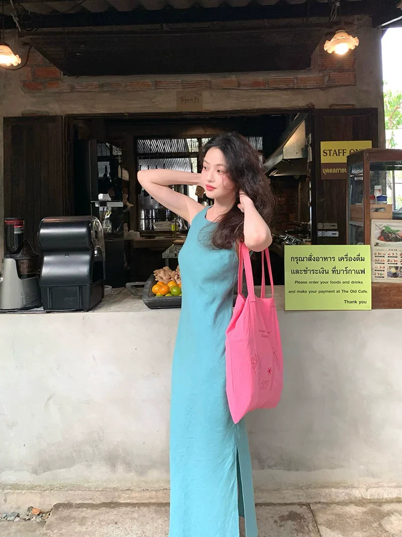 Sleeveless Slit Maxi Dress