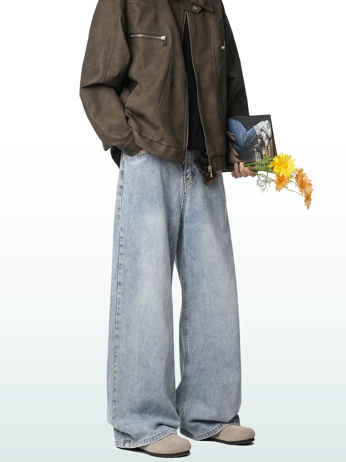 Harbor Fade Wide-Leg Jeans