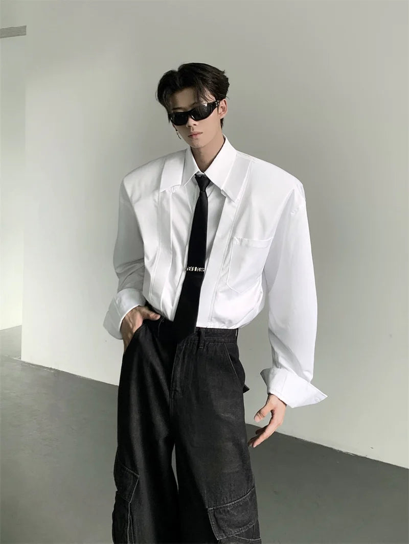 Wide Shoulder Dress Shirt