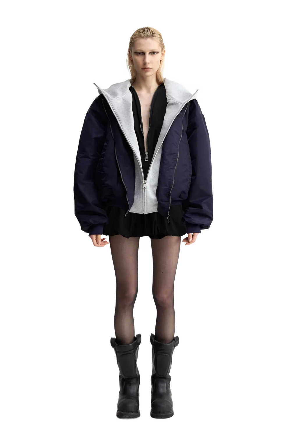 Oversized Bomber Jacket In Blue