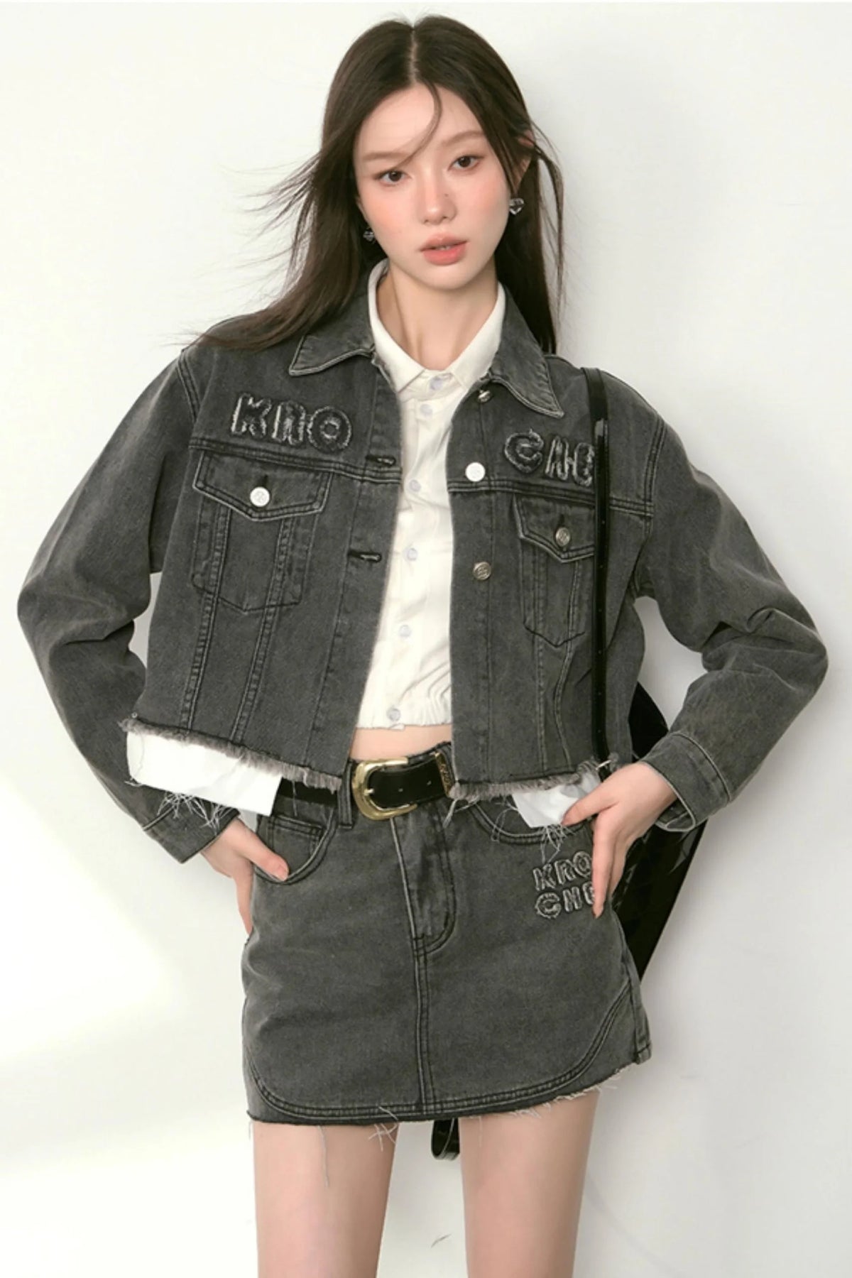A Line Denim Skirt Set-Up