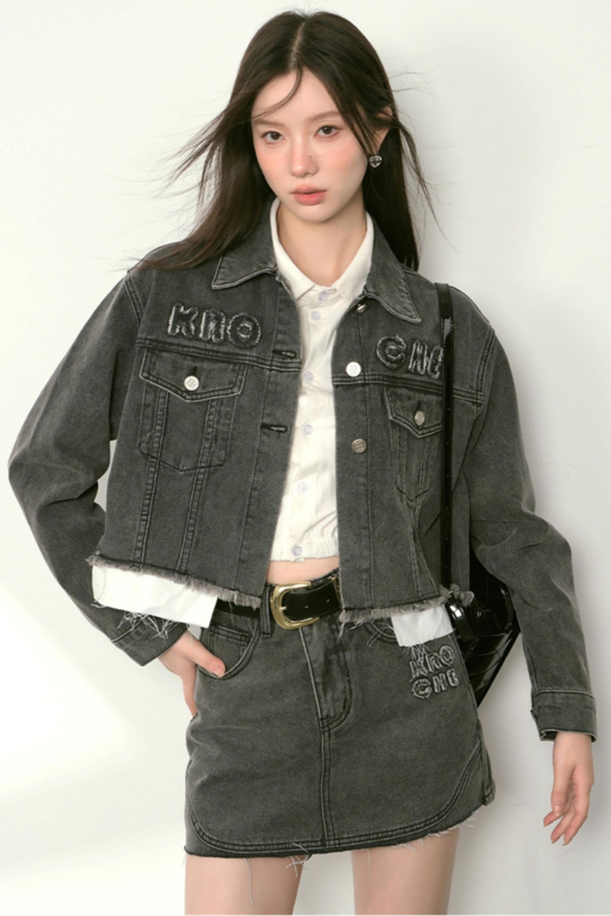 A Line Denim Skirt Set-Up