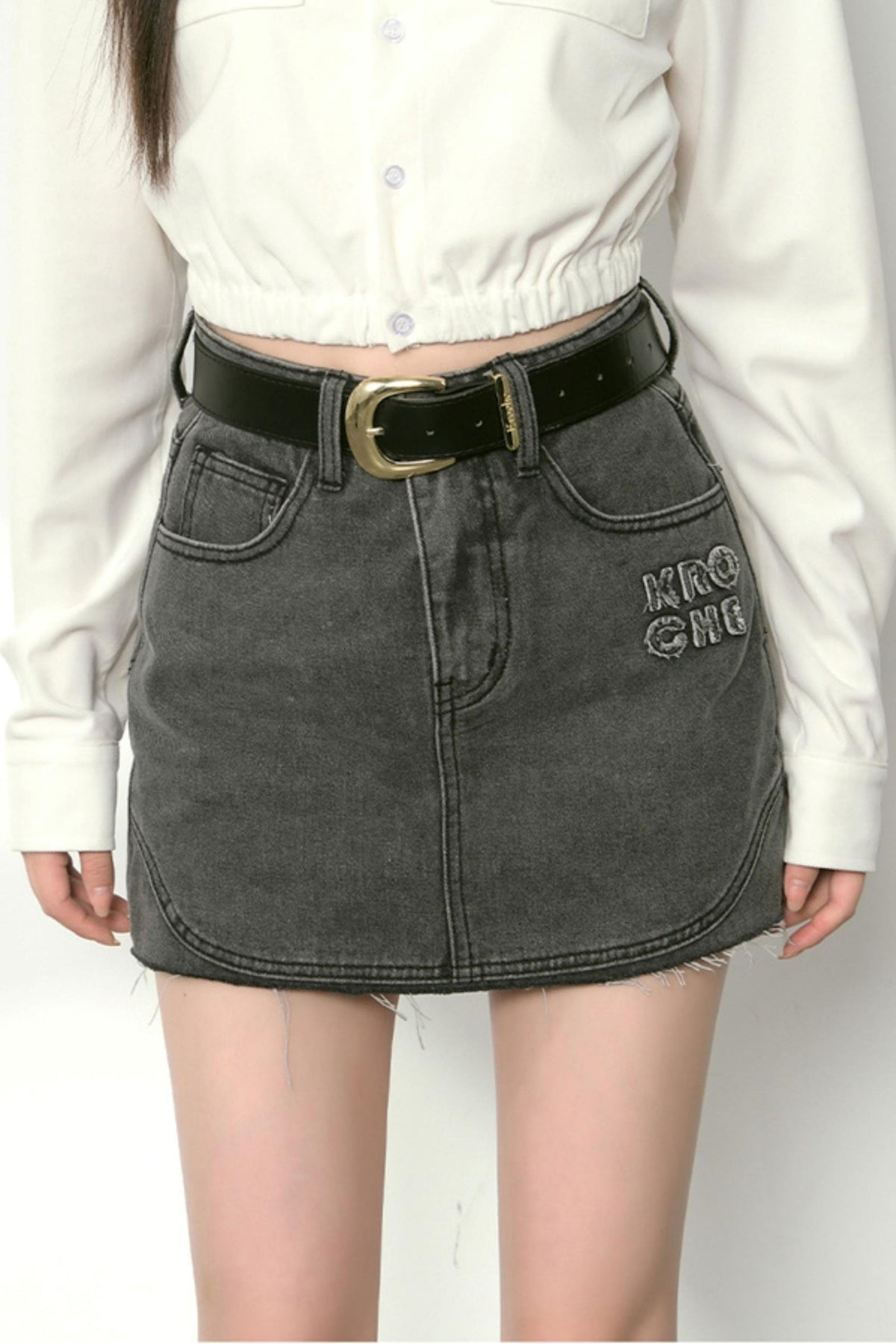 A Line Denim Skirt Set-Up