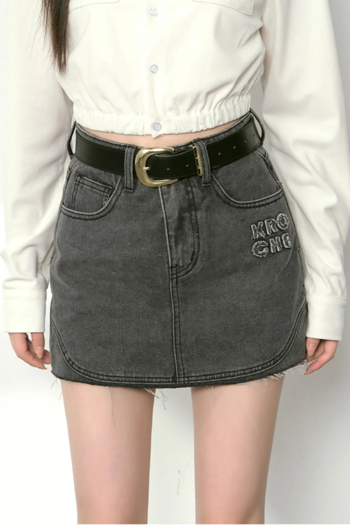 A Line Denim Skirt Set-Up