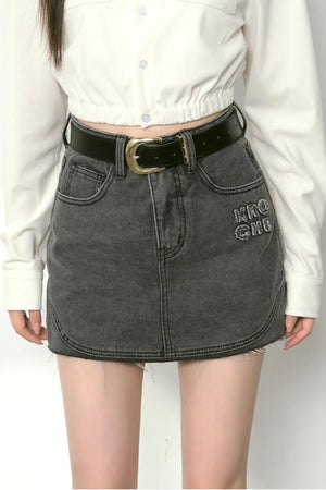 A Line Denim Skirt Set-Up