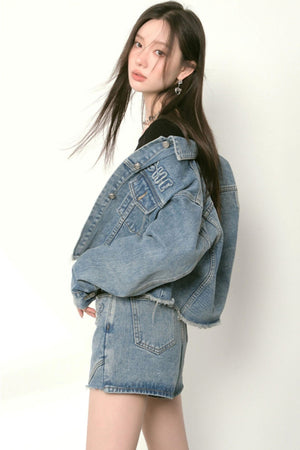 A Line Denim Skirt Set-Up