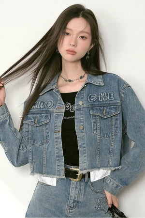 A Line Denim Skirt Set-Up