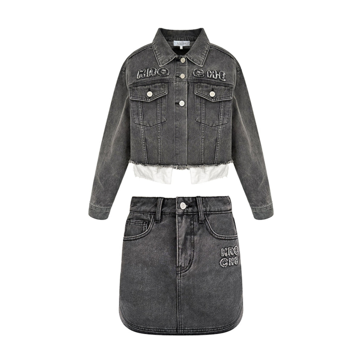 A Line Denim Skirt Set-Up