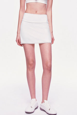 A-Line Elastic Waist Tennis Short Skirt