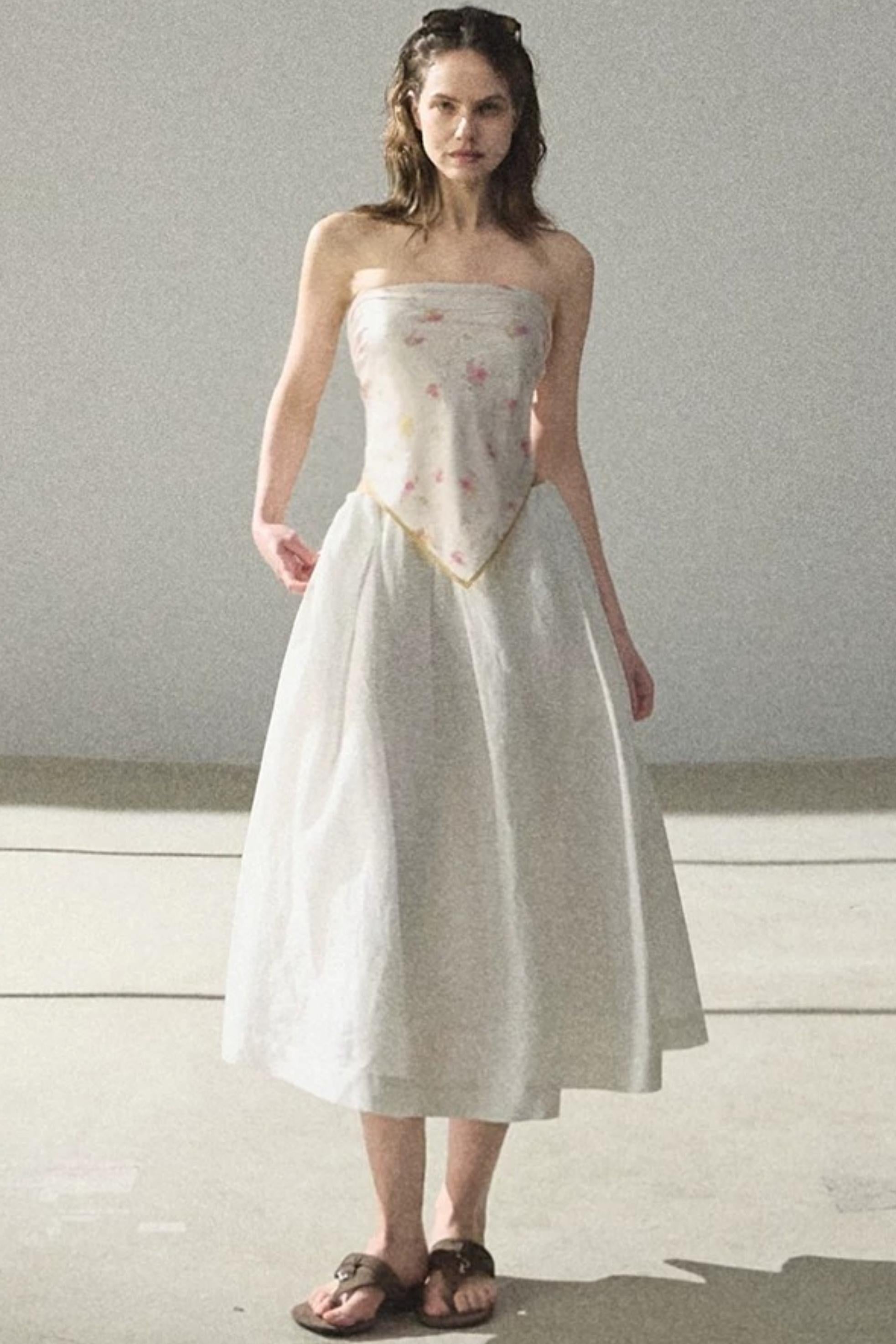 A-Line Lyocell Linen Midi Skirt
