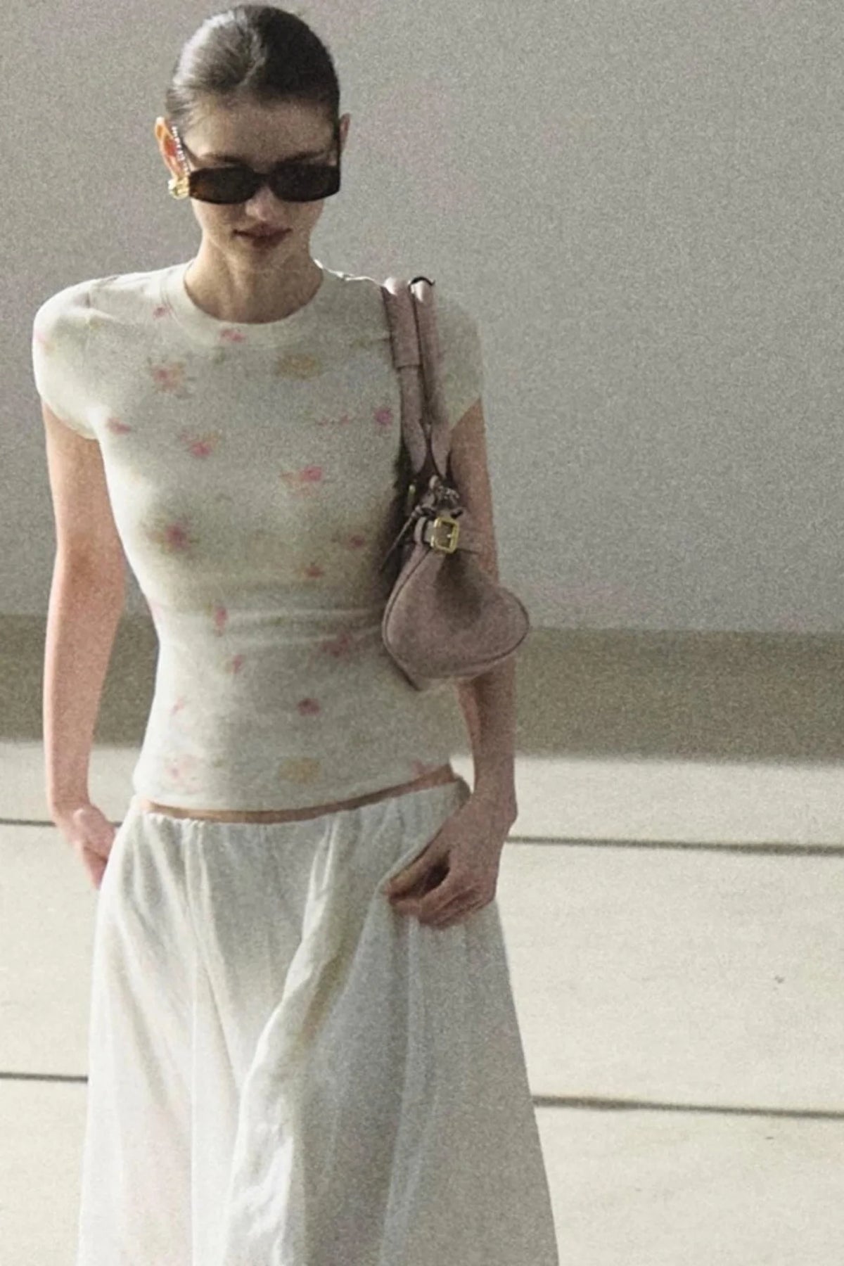 A-Line Lyocell Linen Midi Skirt