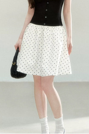 A-Line Polka Dot Mini Skirt
