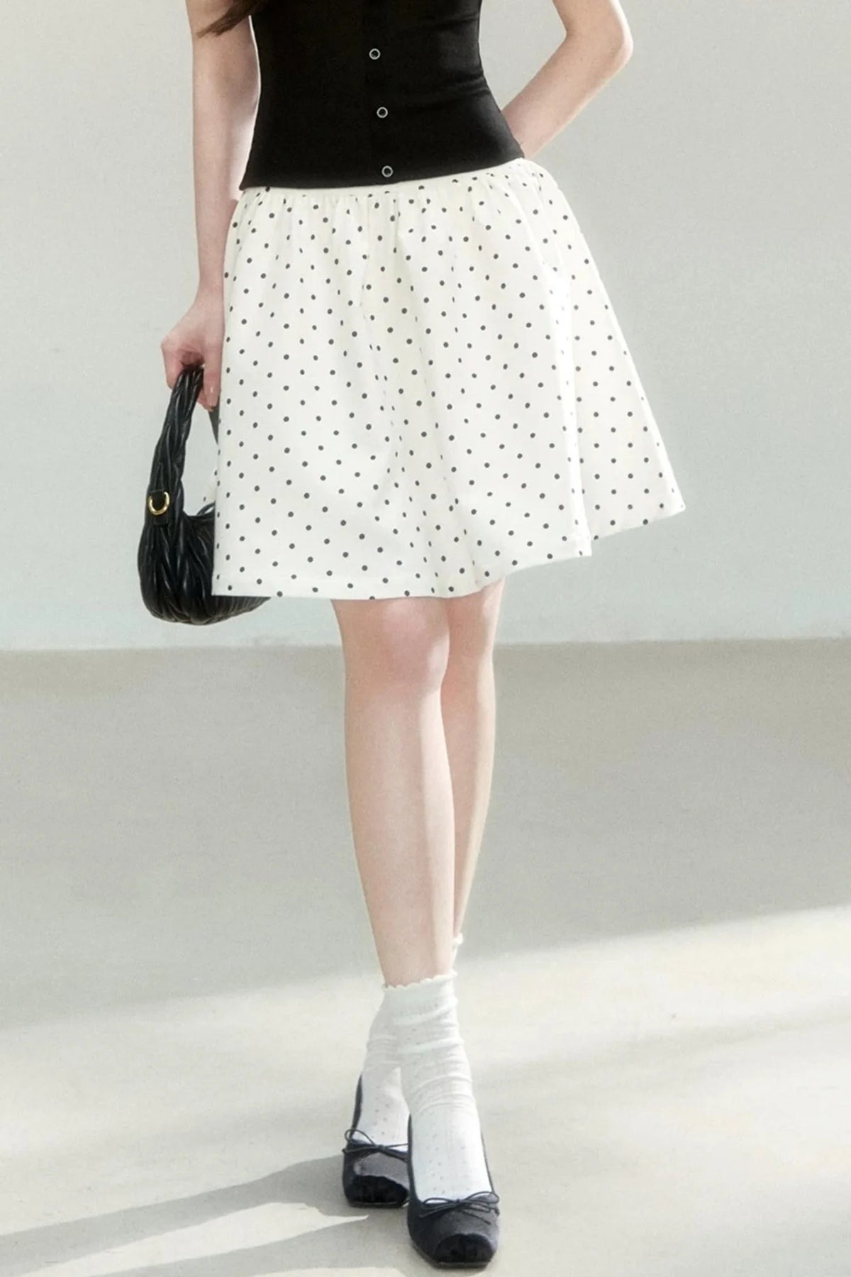 A-Line Polka Dot Mini Skirt