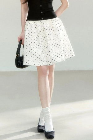 A-Line Polka Dot Mini Skirt