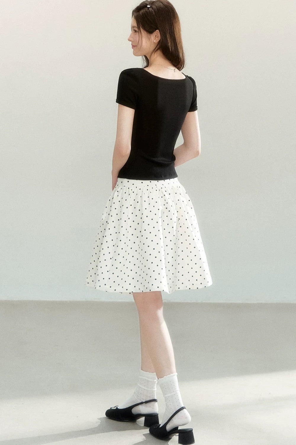 A-Line Polka Dot Mini Skirt