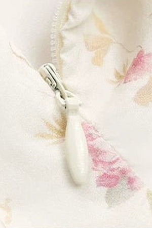 A-Line Puff Sleeve Square Neck Floral Dress