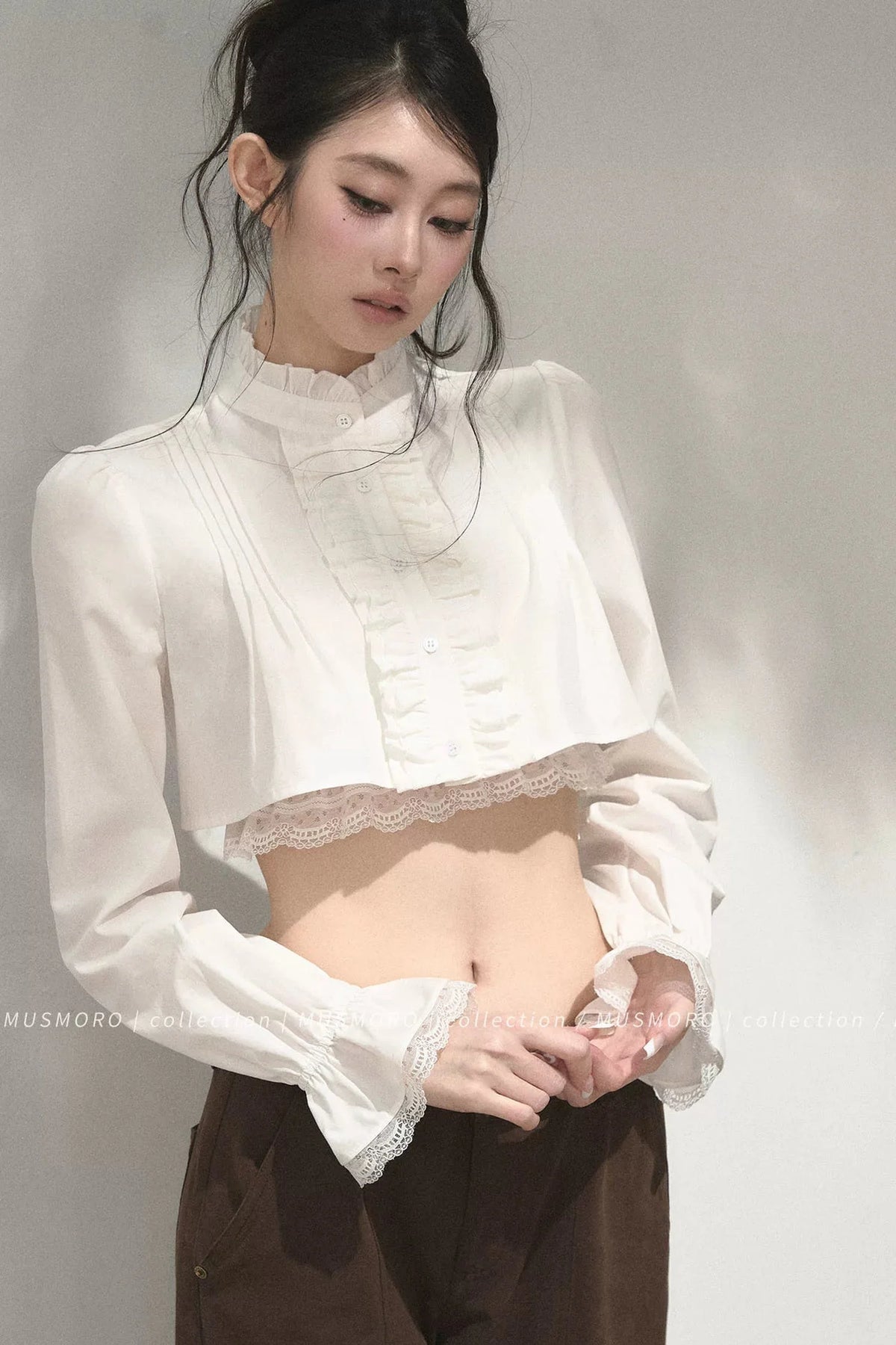 Accordion Pleated Court Blouse