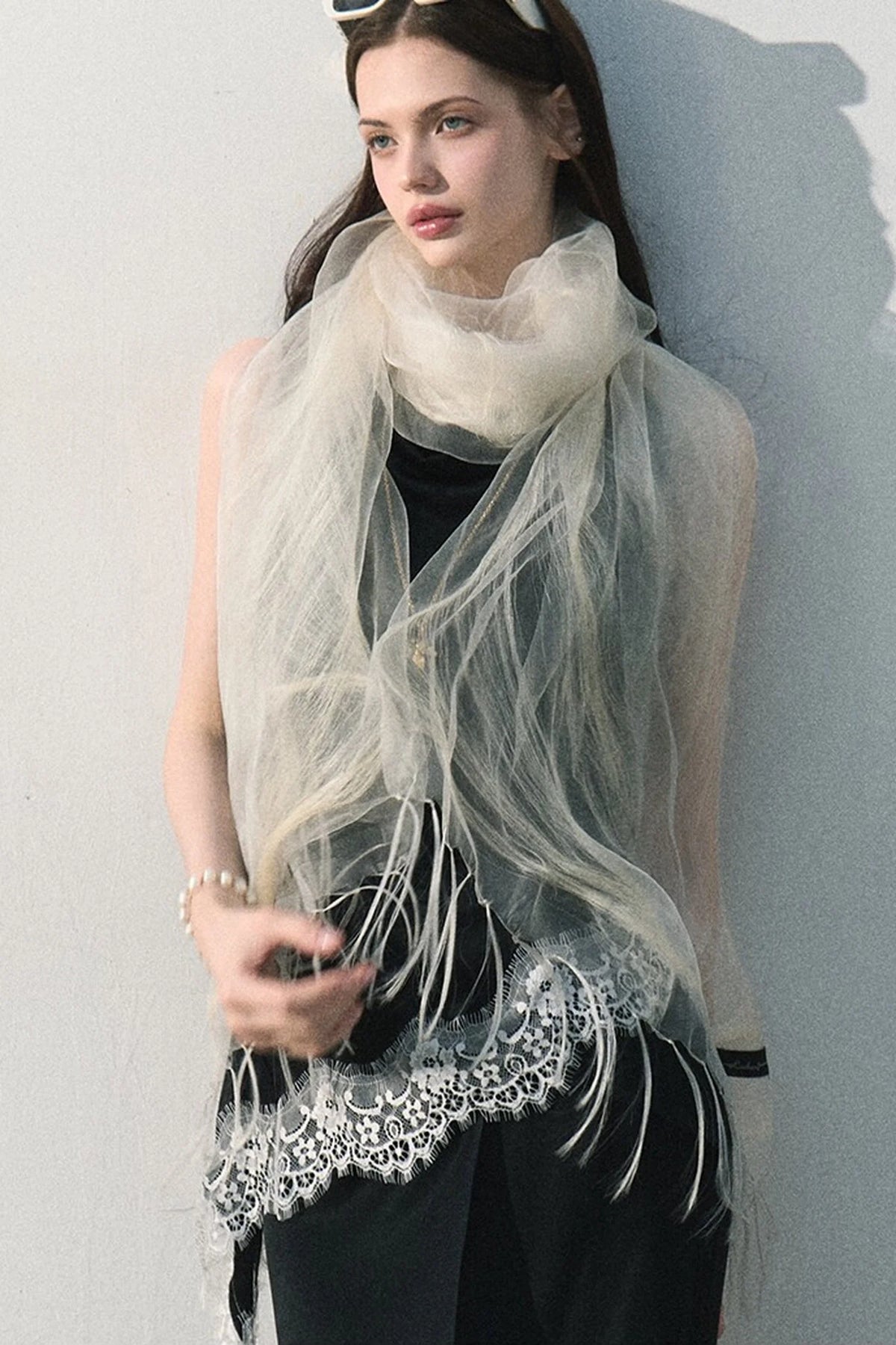 Acetate Lace Off-Shoulder Set-Up