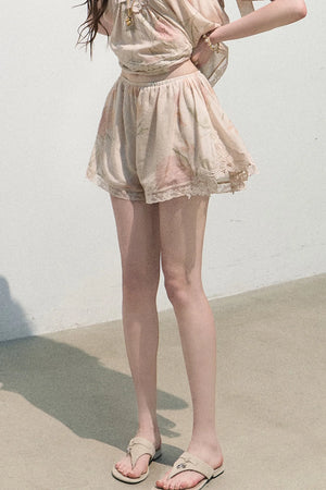 Acetate Linen Backless Camisole Set-Up