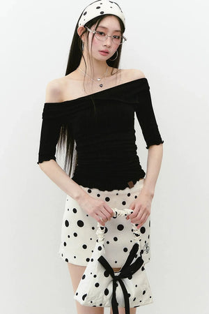 Acetate Off-Shoulder Top