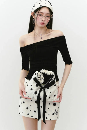Acetate Off-Shoulder Top