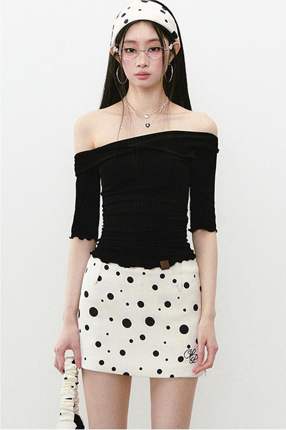 Acetate Off-Shoulder Top