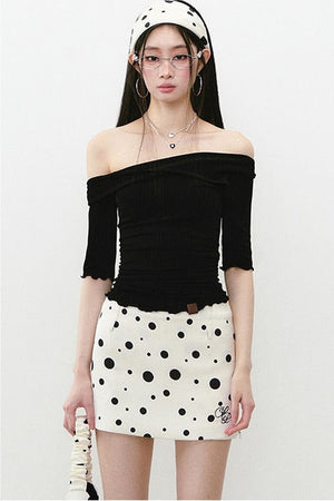 Acetate Off-Shoulder Top