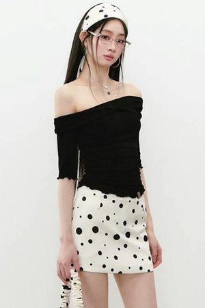 Acetate Off-Shoulder Top