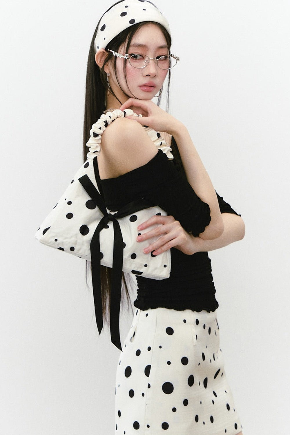 Acetate Off-Shoulder Top
