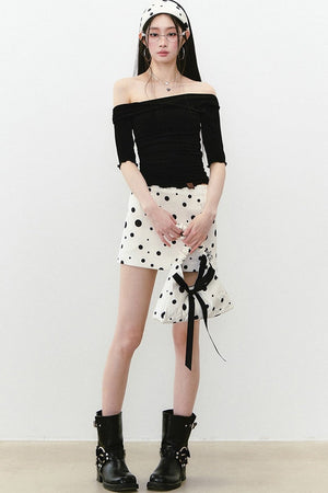 Acetate Off-Shoulder Top