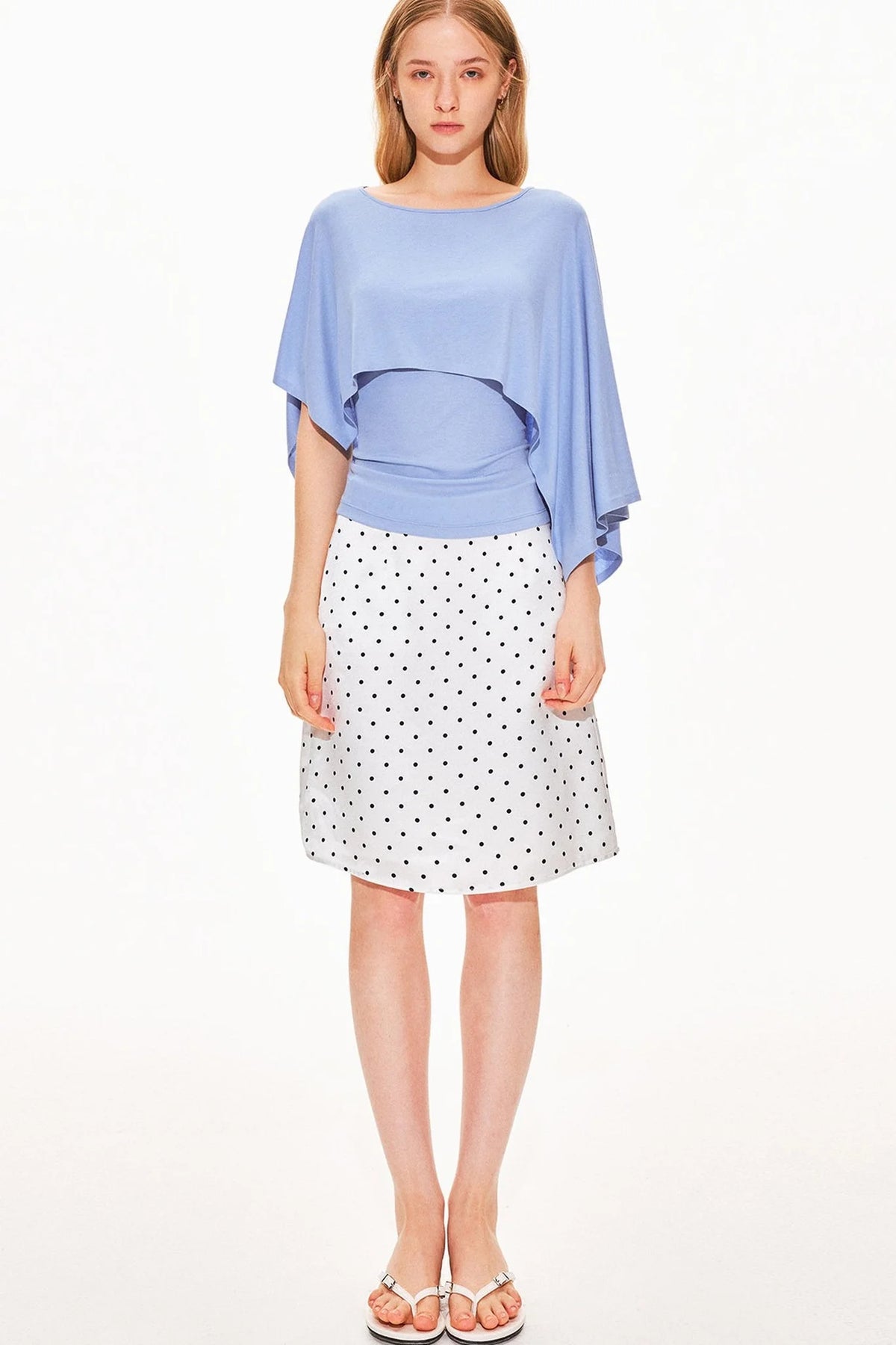 Acetate Satin Polka Dot Skirt
