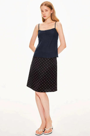 Acetate Satin Polka Dot Skirt