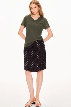 Acetate Satin Polka Dot Skirt