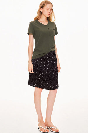 Acetate Satin Polka Dot Skirt