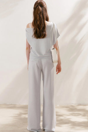 Air-Layer Asymmetric T-Shirt And Trousers Set-Up
