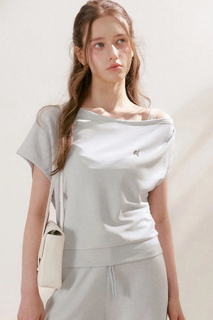Air-Layer Asymmetric T-Shirt And Trousers Set-Up