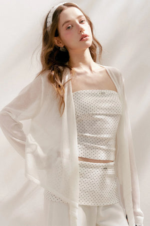 Airy Knit Tie-Up Cardigan