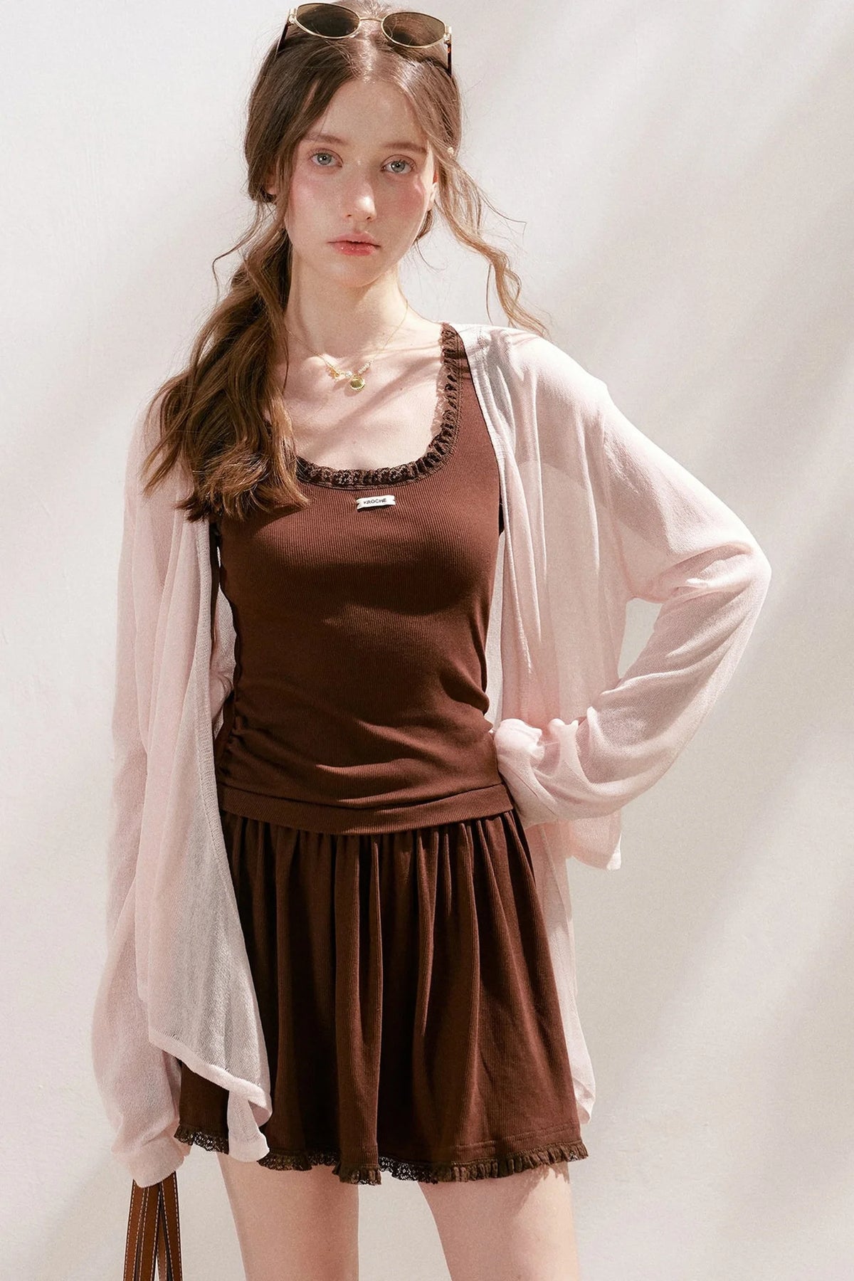 Airy Knit Tie-Up Cardigan