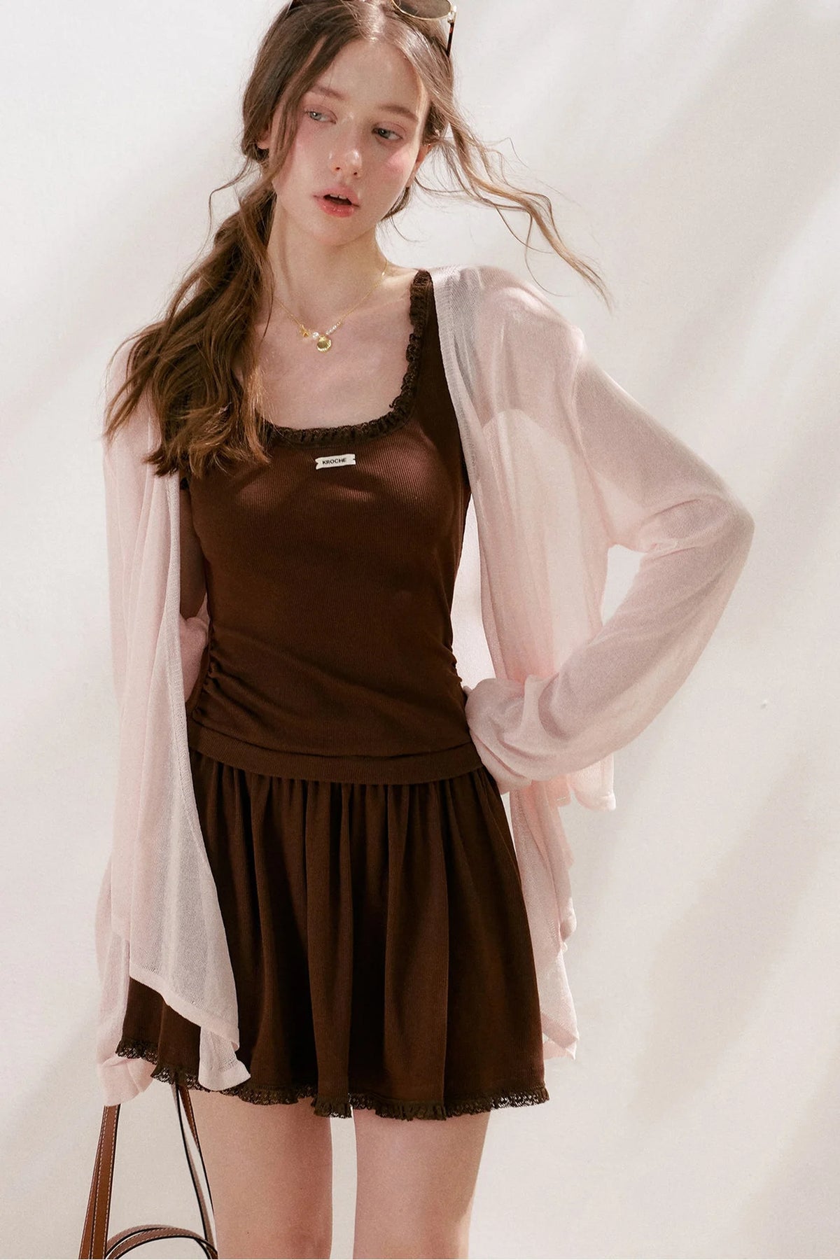 Airy Knit Tie-Up Cardigan