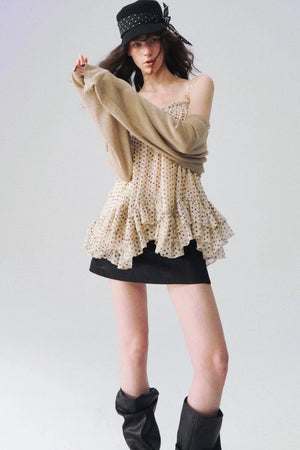 Airy Polka Dot Camisole Top