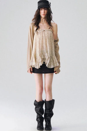 Airy Polka Dot Camisole Top
