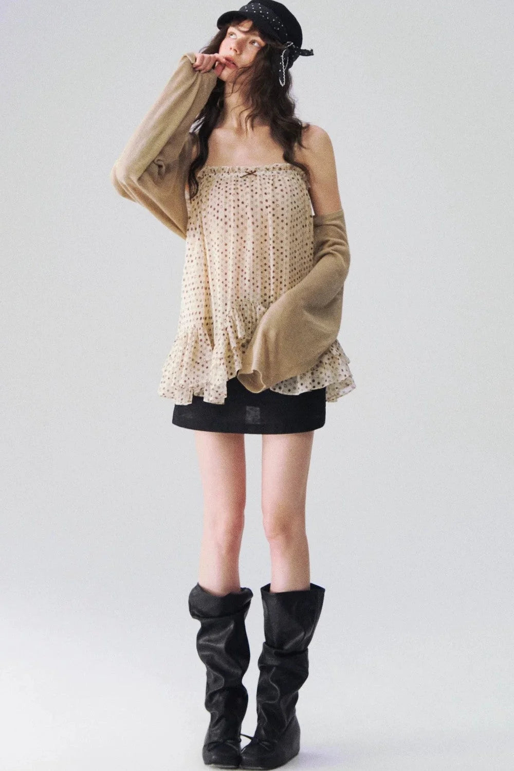 Airy Polka Dot Camisole Top