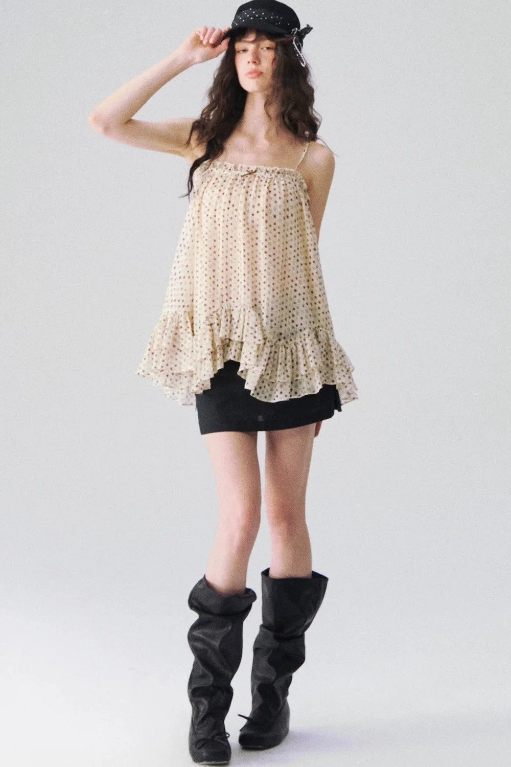 Airy Polka Dot Camisole Top