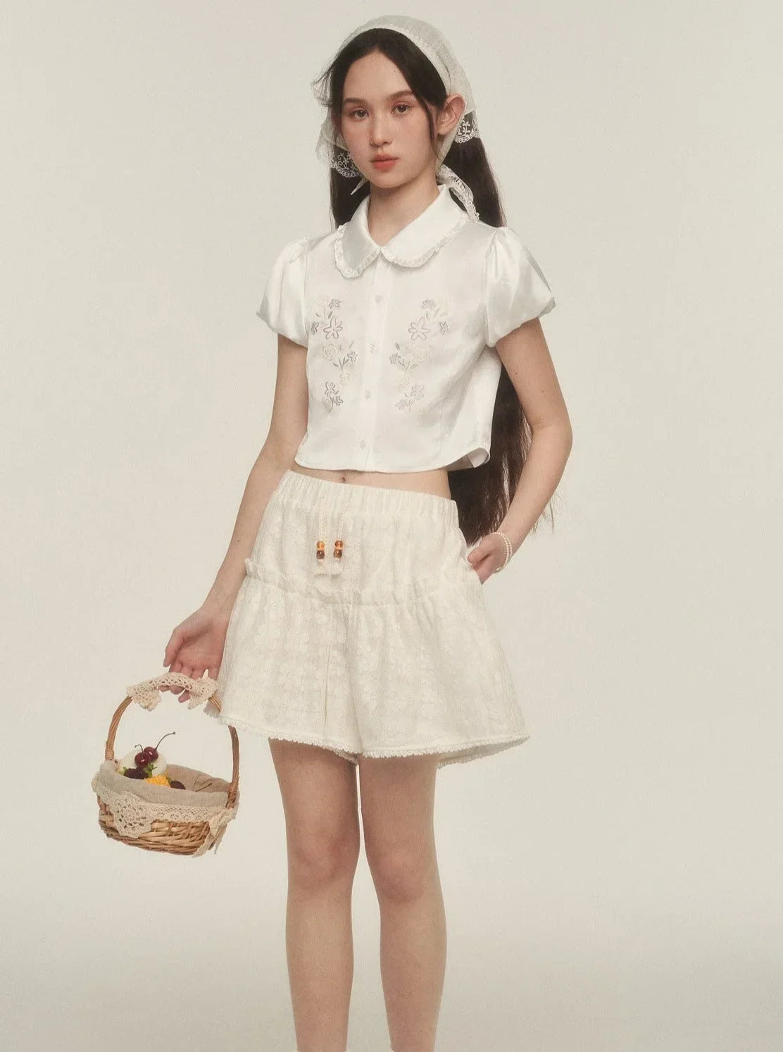 Airy Puff Sleeve Lace Shirt
