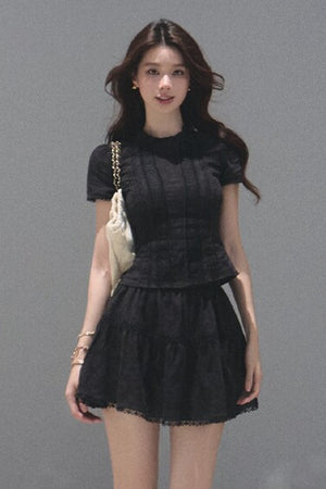 All Branches Cotton Short-Sleeve Top and Skirt Set