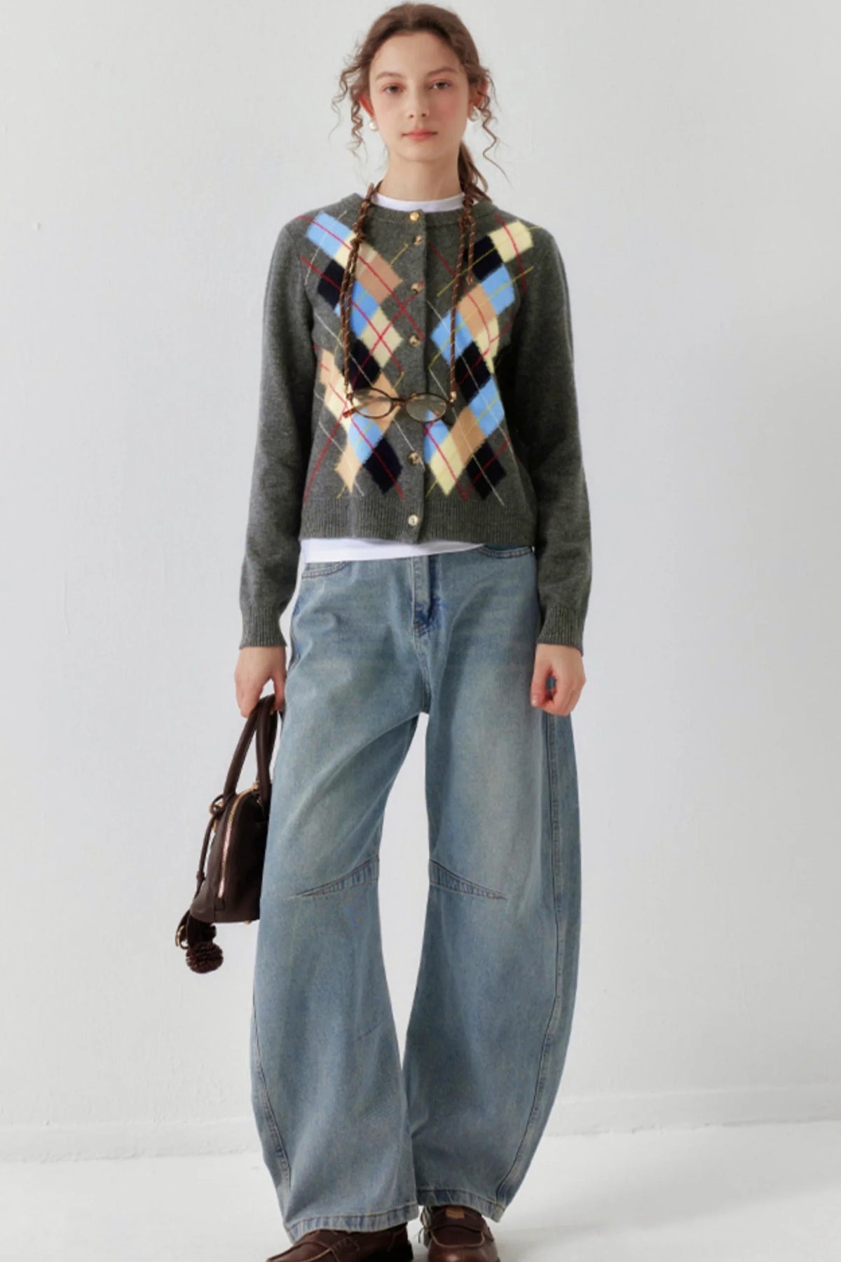 All-Wool Quilted Layering Sweater Cardigan