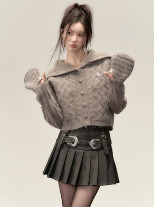 alpaca knit turtleneck sweater cardigan jacket