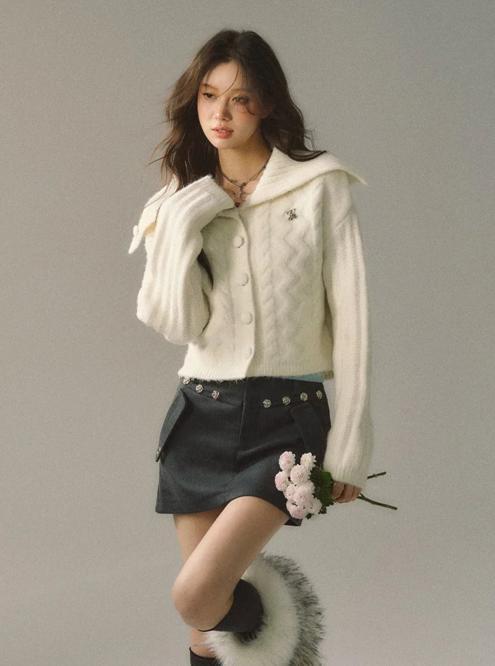 alpaca knit turtleneck top